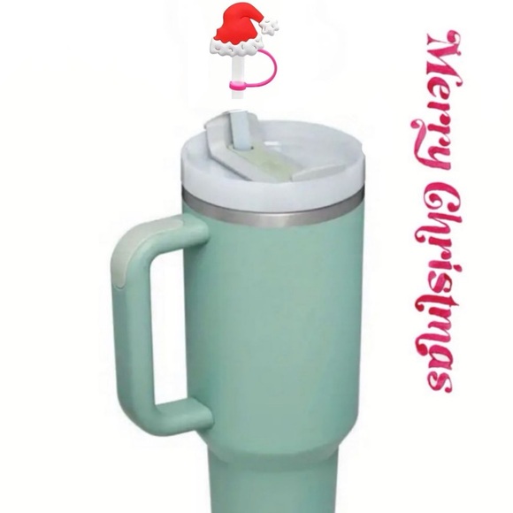 Santa Hat Straw Topper/Cover, NEW, Merry Christmas - Picture 7 of 8